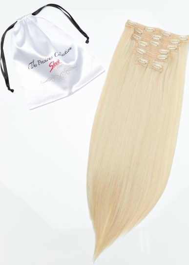 Barbie Blonde Straight 22” Inches 7 piece Premium quality - HD Fibre Clip-In Hair Extensions