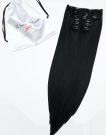 Raven Black Straight 22” Inches 7 piece Premium quality - HD Fibre Clip-In Hair Extensions