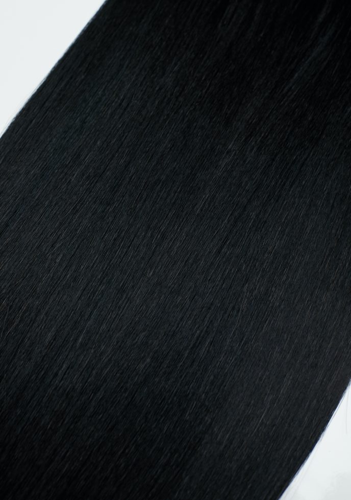 Raven Black Straight 22” Inches 7 piece Premium quality - HD Fibre Clip-In Hair Extensions