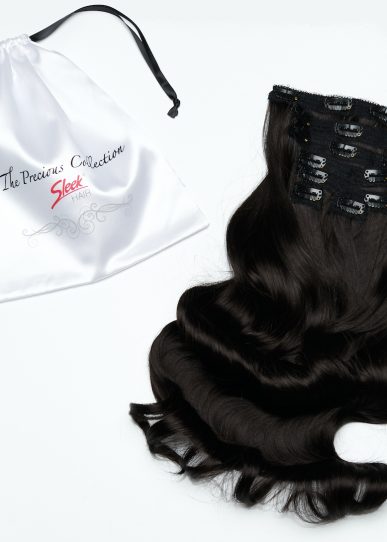 Dark Chocolate Brown Curly 22” Inches 7 piece Premium quality - HD Fibre Clip-In Hair Extensions