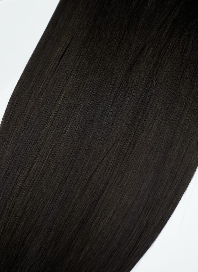 Dark Chocolate Brown Straight 22” Inches 7 piece Premium quality - HD Fibre Clip-In Hair Extensions