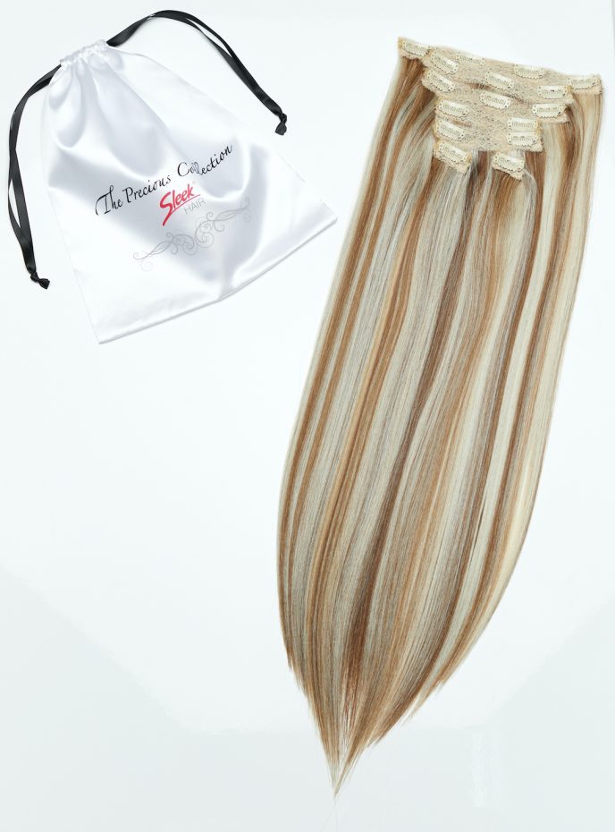 Iced Latte Blonde Straight 22” Inches 7 piece Premium quality - HD Fibre Clip-In Hair Extensions