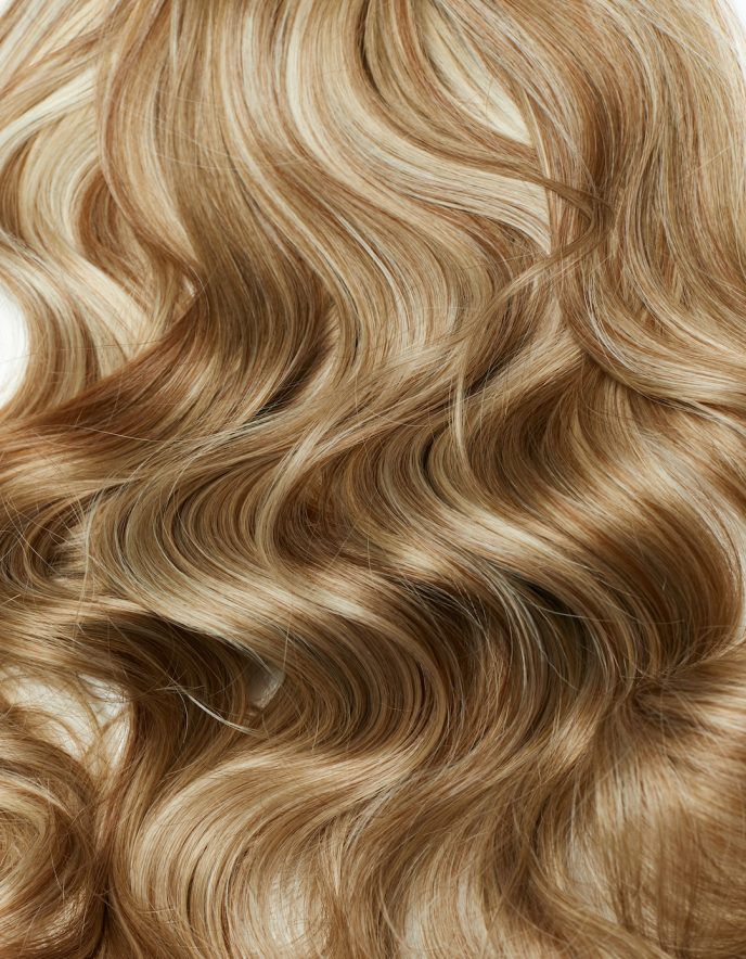 Iced Latte Blonde Curly 22” Inches 7 piece Premium quality - HD Fibre Clip-In Hair Extensions
