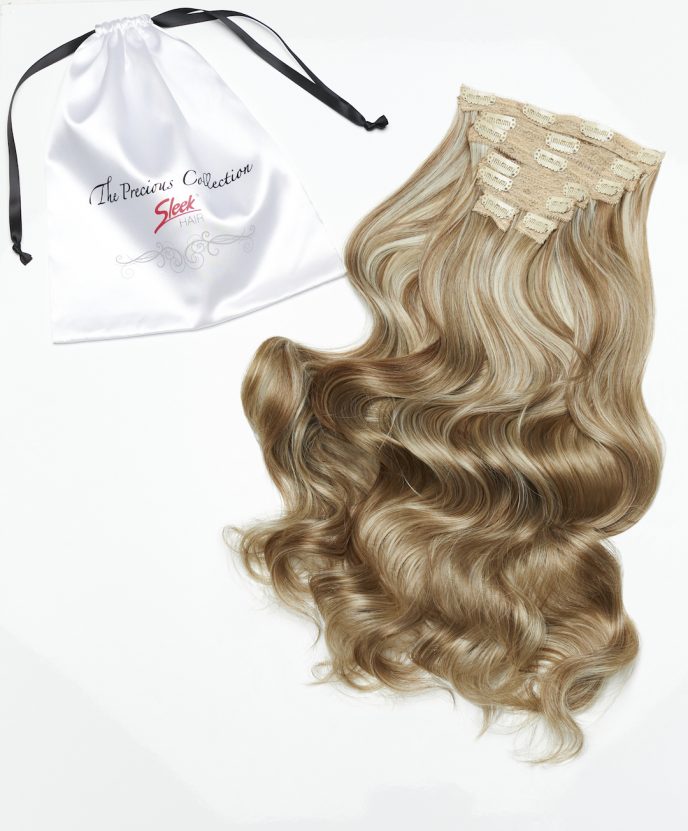 Iced Latte Blonde Curly 22” Inches 7 piece Premium quality - HD Fibre Clip-In Hair Extensions