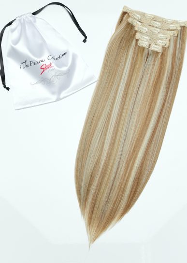 California Blonde Straight 22” Inches 7 piece Premium quality - HD Fibre Clip-In Hair Extensions
