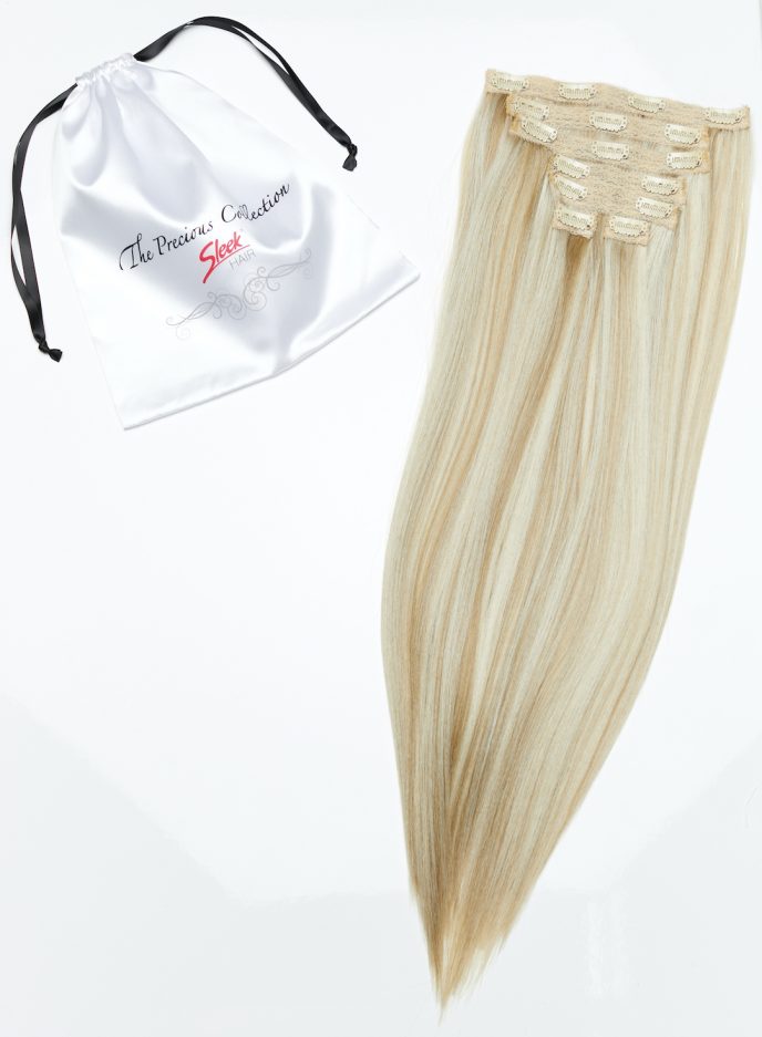Champagne Blonde Straight 22” Inches 7 piece Premium quality - HD Fibre Clip-In Hair Extensions