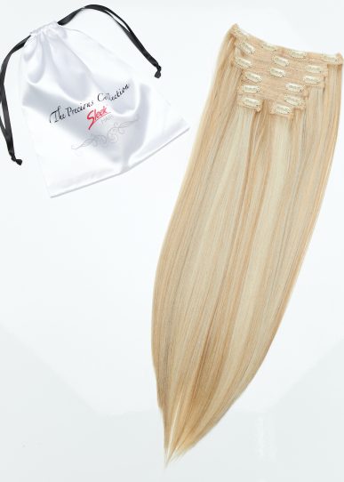 Light Blonde Straight 22” Inches 7 piece Premium quality - HD Fibre Clip-In Hair Extensions