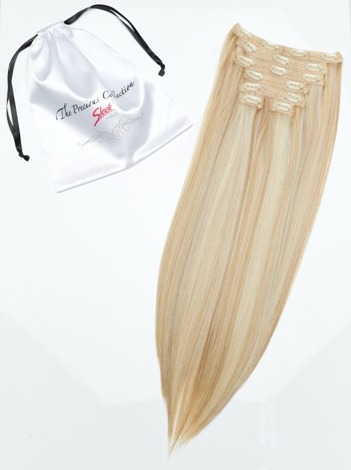 Light Blonde Straight 22” Inches 7 piece Premium quality - HD Fibre Clip-In Hair Extensions