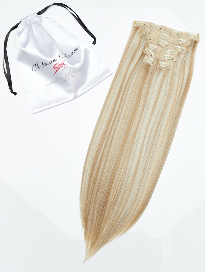 Light Honey Blonde Straight 22” Inches 7 piece Premium quality - HD Fibre Clip-In Hair Extensions