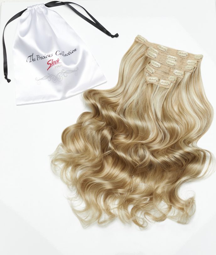 Light Honey Blonde Curly 22” Inches 7 piece Premium quality - HD Fibre Clip-In Hair Extensions