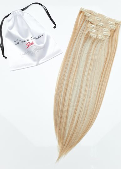 Light Golden Blonde Straight 22” Inches 7 piece Premium quality - HD Fibre Clip-In Hair Extensions