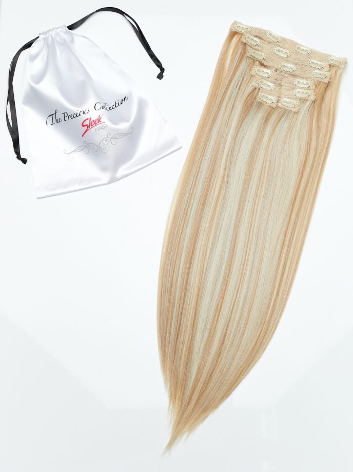 Light Golden Blonde Straight 22” Inches 7 piece Premium quality - HD Fibre Clip-In Hair Extensions
