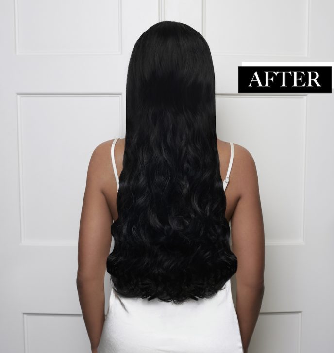 Raven Black Curly 22” Inches 7 piece Premium quality - HD Fibre Clip-In Hair Extensions