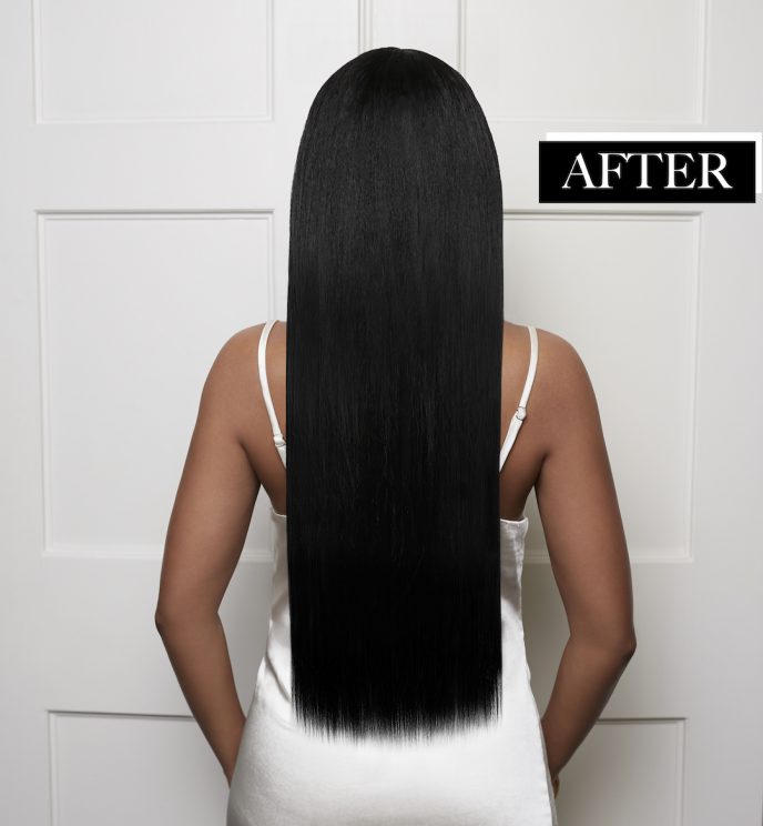 Dark Chocolate Brown Straight 22” Inches 7 piece Premium quality - HD Fibre Clip-In Hair Extensions